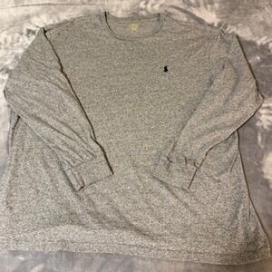 Polo Ralph Lauren Mens XXL Long Sleeve TShirt Heather Gray Crew Neck Cotton Logo